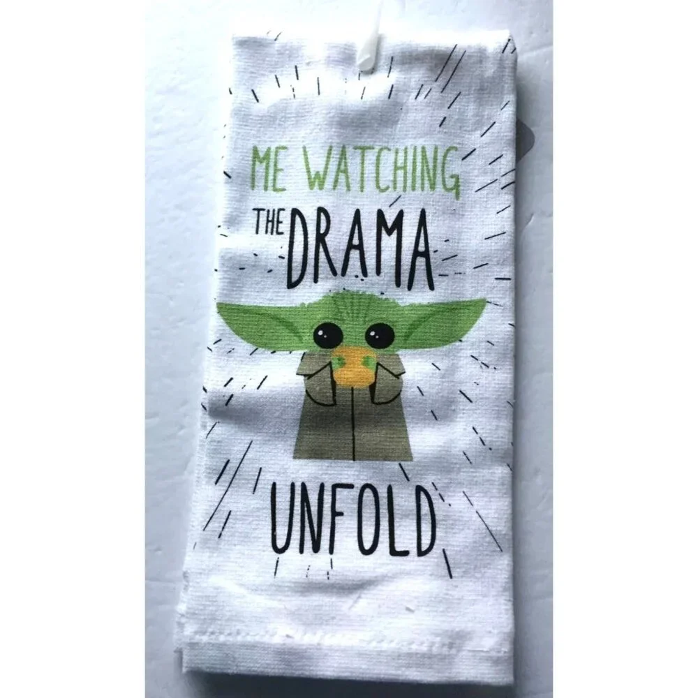 Star Wars Mandalorian Grogu Baby Yoda Kitchen Towels Set Of 3 15x25 Inches Cotto